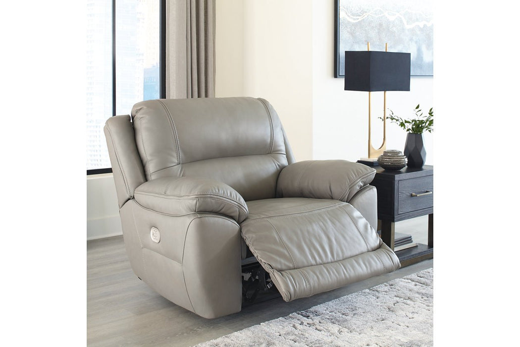 Dunleith Gray Power Recliner - Lara Furniture