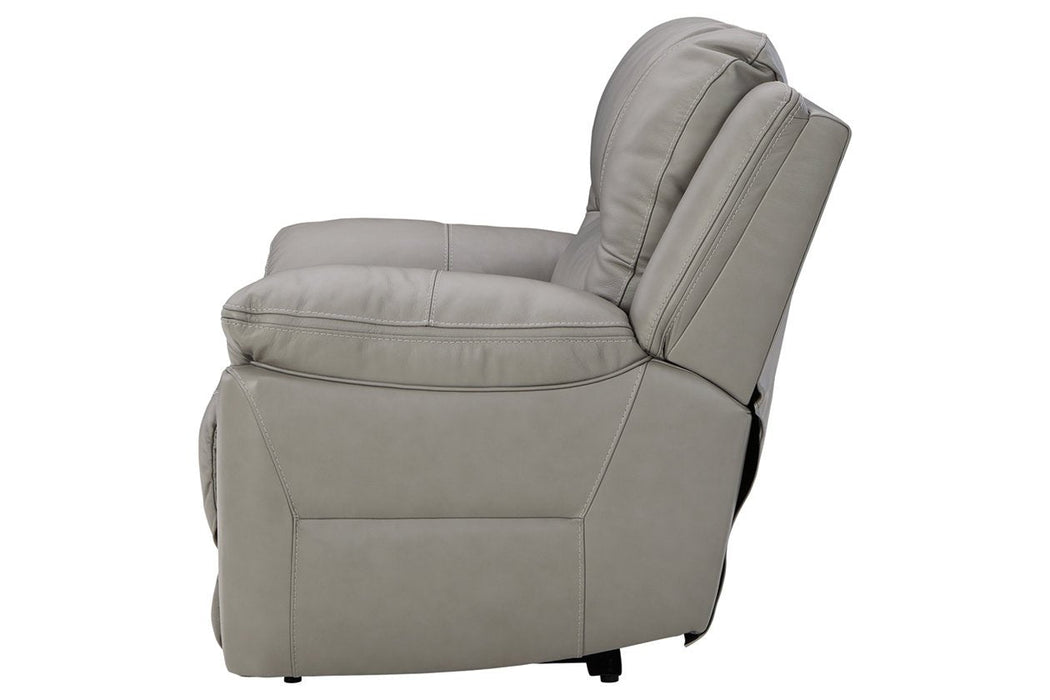 Dunleith Gray Power Recliner - Lara Furniture