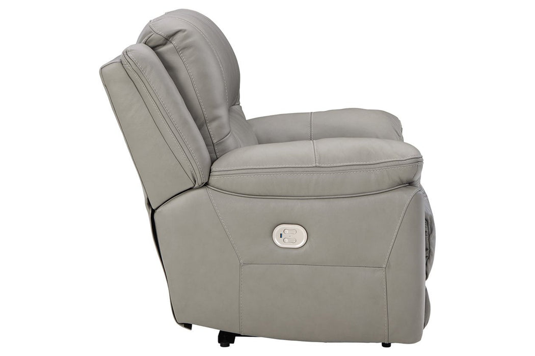 Dunleith Gray Power Recliner - Lara Furniture