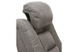 The Man-Den Gray Power Recliner - Lara Furniture