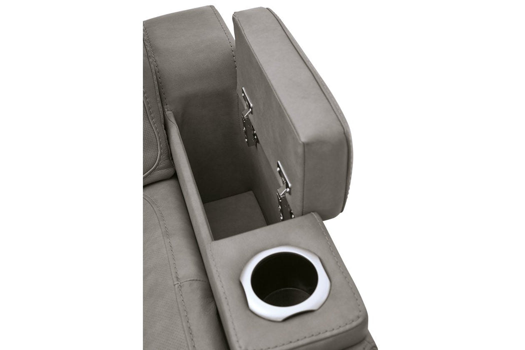 The Man-Den Gray Power Recliner - Lara Furniture