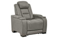 The Man-Den Gray Power Recliner - Lara Furniture