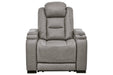 The Man-Den Gray Power Recliner - Lara Furniture