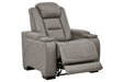 The Man-Den Gray Power Recliner - Lara Furniture