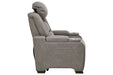 The Man-Den Gray Power Recliner - Lara Furniture