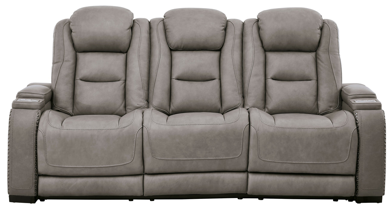 The Man-Den Gray Power Reclining Sofa