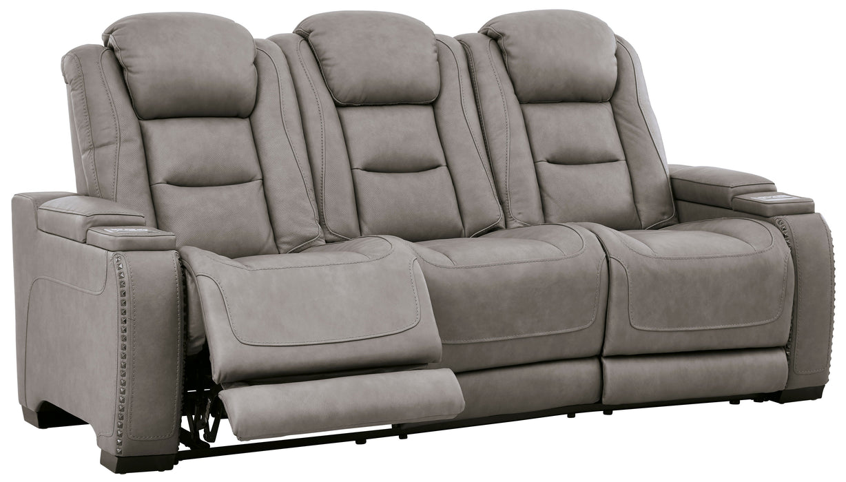 The Man-Den Gray Power Reclining Sofa