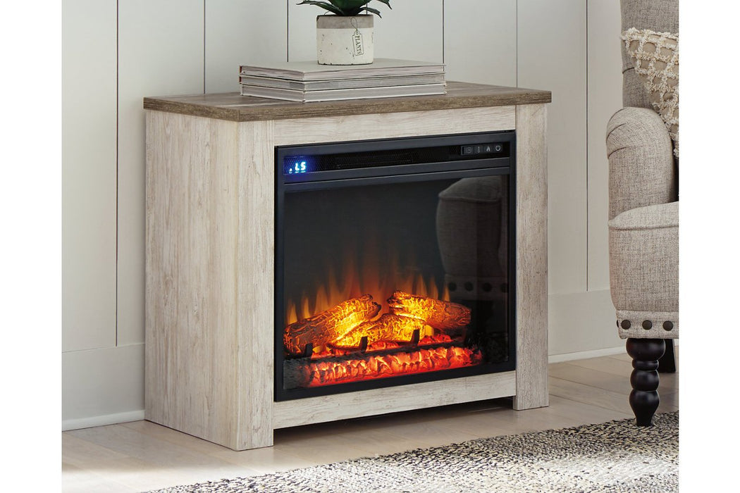 Willowton Whitewash Fireplace Mantel - Lara Furniture