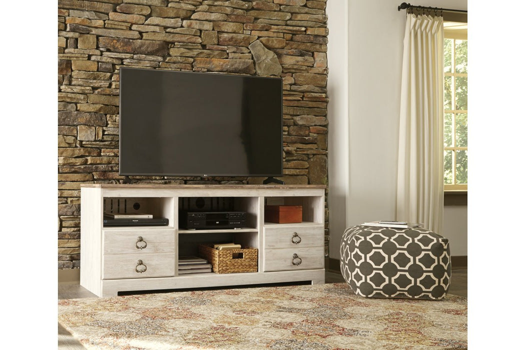 Willowton Whitewash 64" TV Stand - Lara Furniture