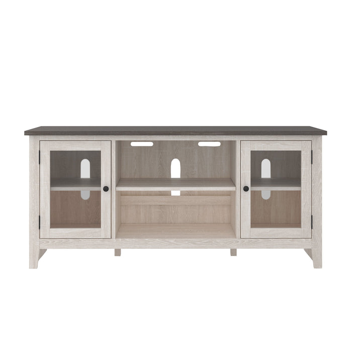 Dorrinson Two-tone Large TV Stand w/Fireplace Option - Lara Furniture