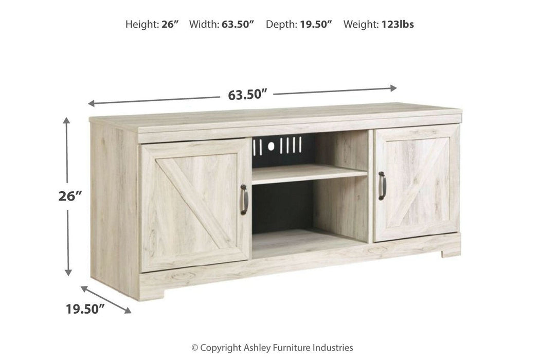 Bellaby Whitewash 63" TV Stand - Lara Furniture