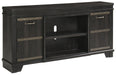 Noorbrook Black XL TV Stand w/Fireplace Option - Lara Furniture