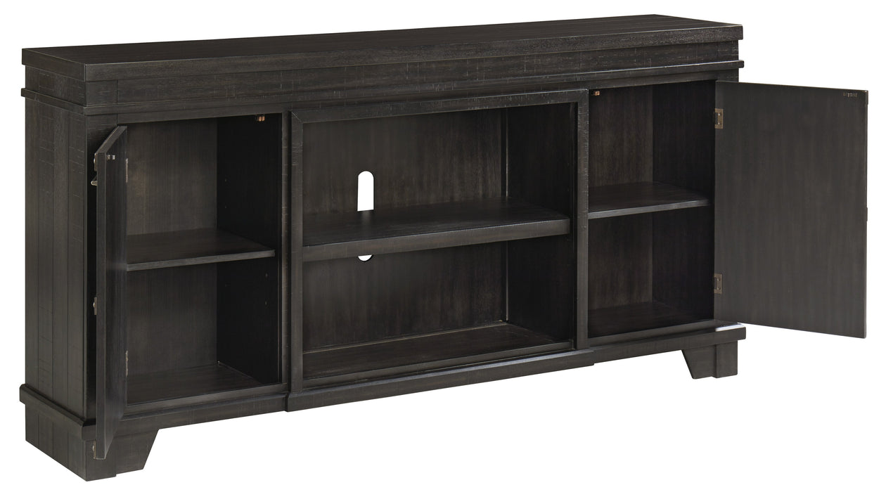 Noorbrook Black XL TV Stand w/Fireplace Option - Lara Furniture