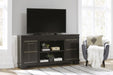 Noorbrook Black XL TV Stand w/Fireplace Option - Lara Furniture