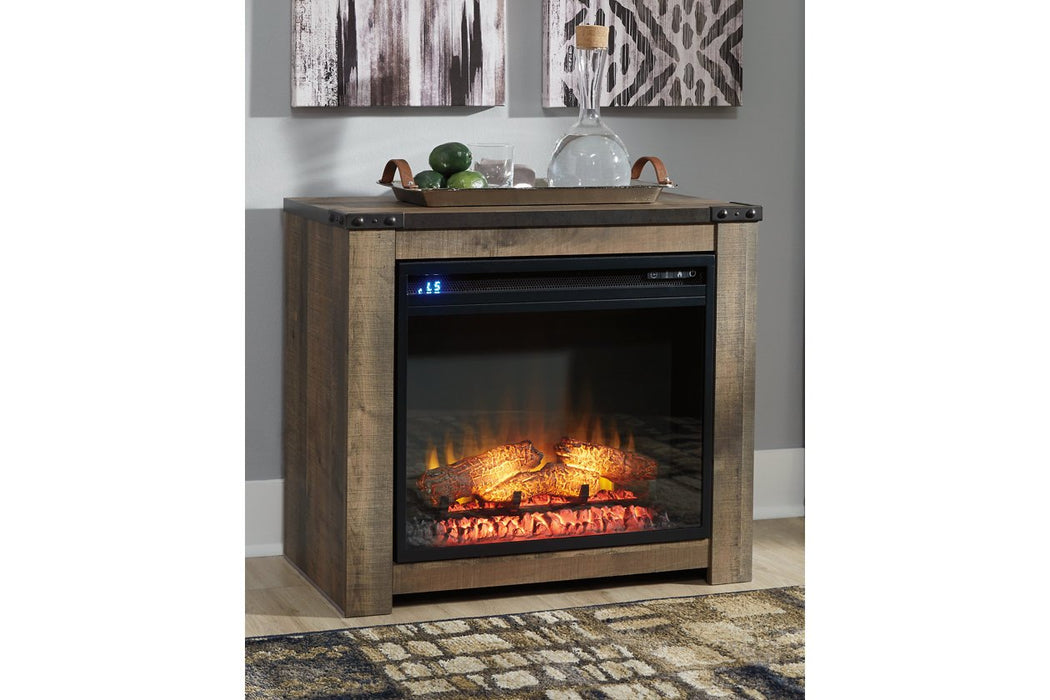 Trinell Brown Fireplace Mantel - Lara Furniture