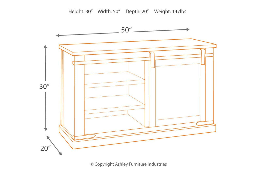 Budmore Rustic Brown 50" TV Stand - Lara Furniture