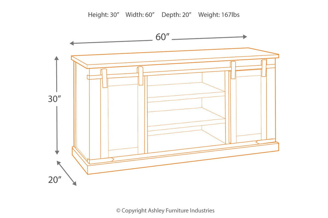 Budmore Rustic Brown 60" TV Stand - Lara Furniture