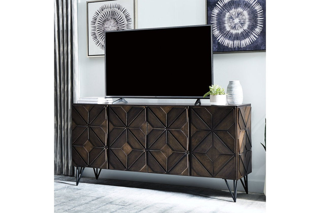 Chasinfield Dark Brown 72" TV Stand - Lara Furniture