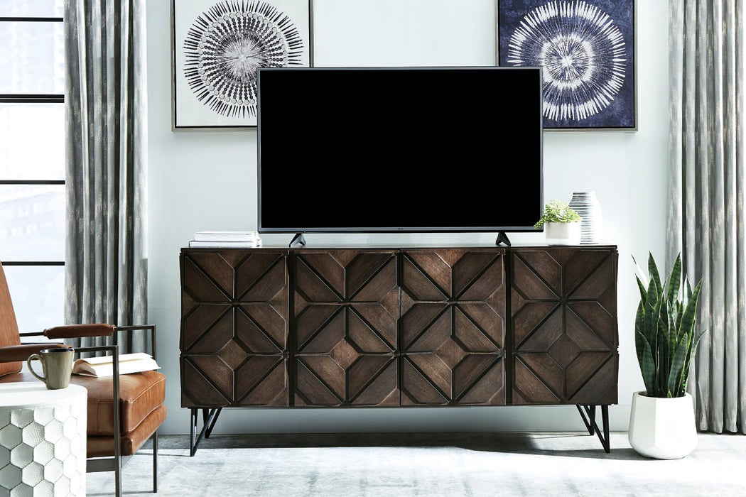 Chasinfield Dark Brown 72" TV Stand - Lara Furniture