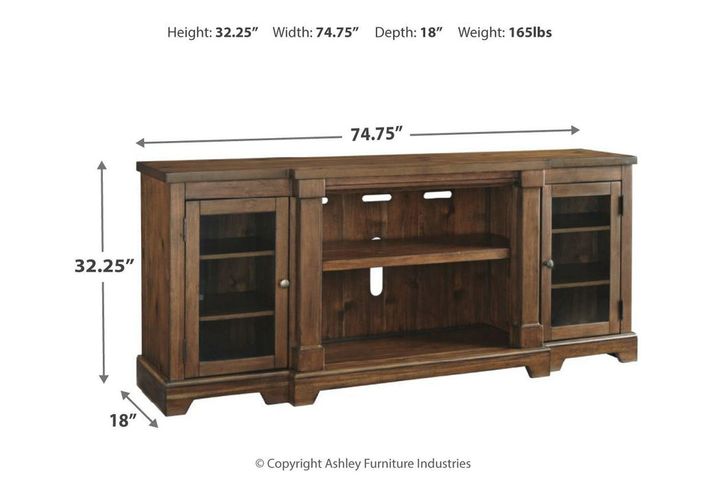 Flynnter Medium Brown 75" TV Stand - Lara Furniture