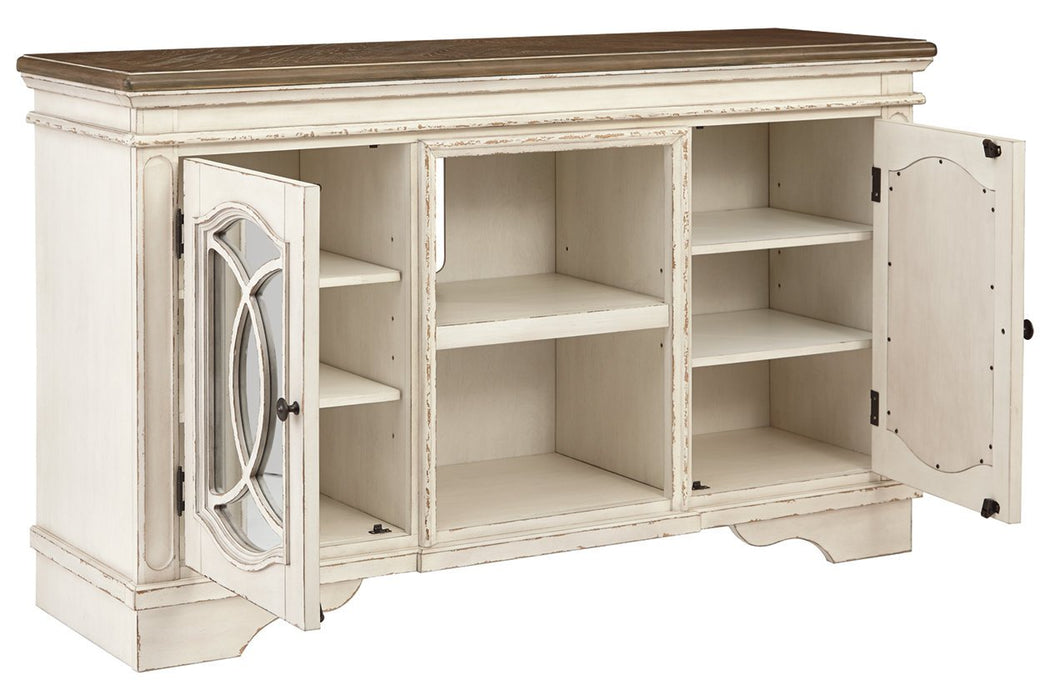 Realyn Chipped White 62" TV Stand - Lara Furniture