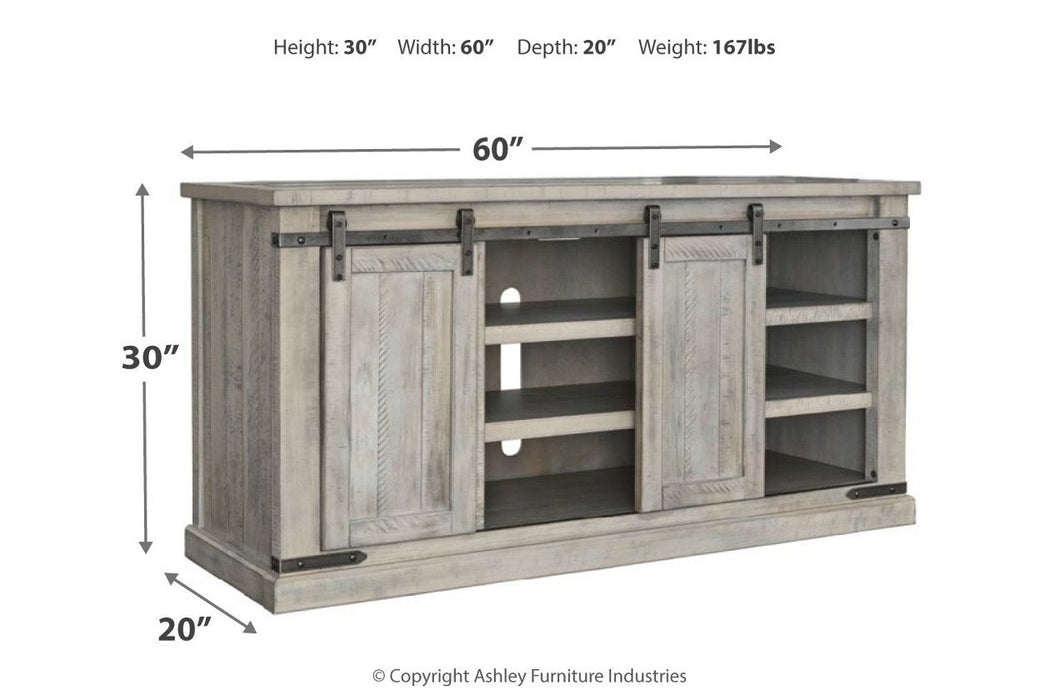 Carynhurst Whitewash 60" TV Stand - Lara Furniture