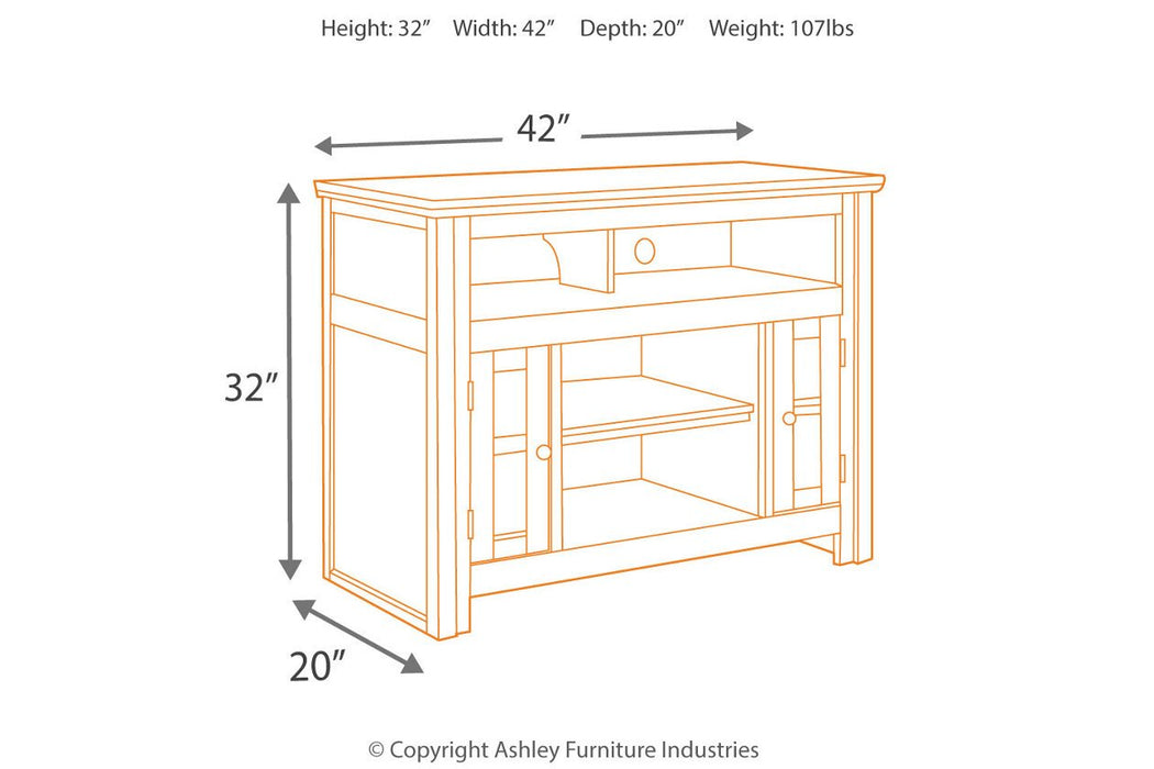 Harpan Reddish Brown 42" TV Stand - Lara Furniture