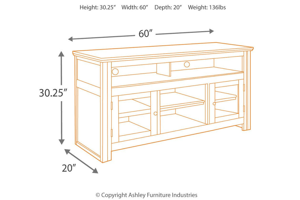 Harpan Reddish Brown 60" TV Stand - Lara Furniture