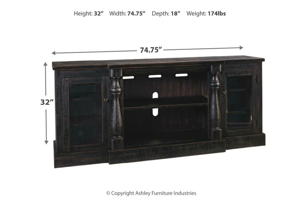 Mallacar Black 75" TV Stand - Lara Furniture