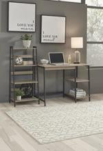 Soho Light Brown/Gunmetal Home Office Desk and Shelf - Lara Furniture