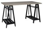 Irene Grayish Brown/Gunmetal Adjustable Height Desk - Lara Furniture