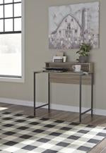 Titania Light Brown/Gunmetal Home Office Desk - Lara Furniture