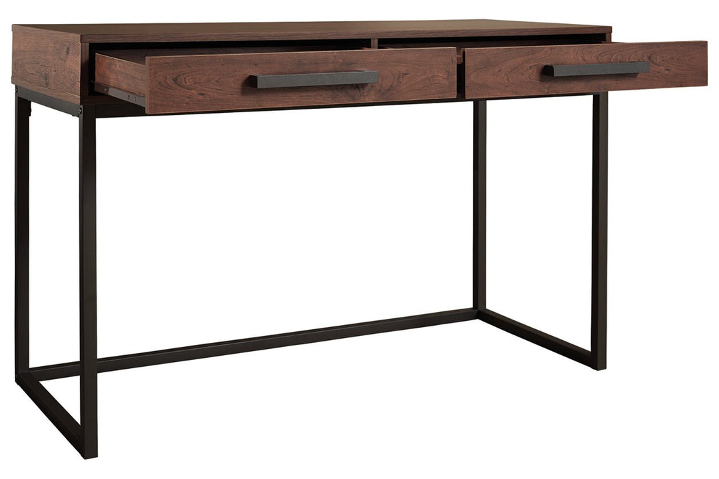 Horatio Warm Brown/Gunmetal Home Office Desk - Lara Furniture