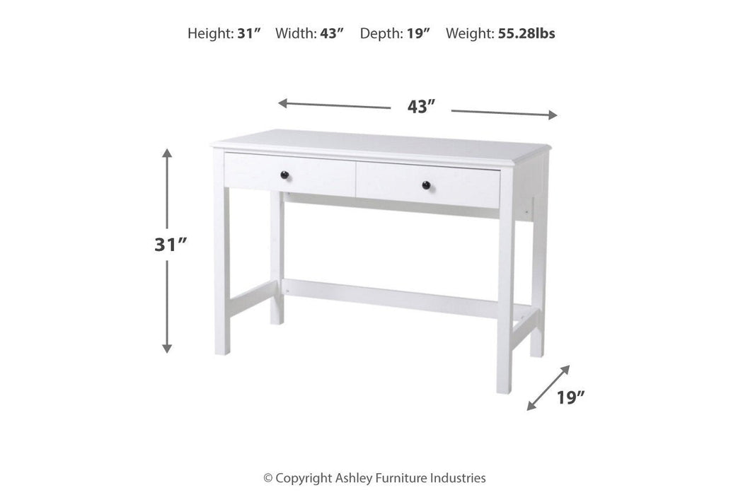 Othello White Home Office Desk - Lara Furniture