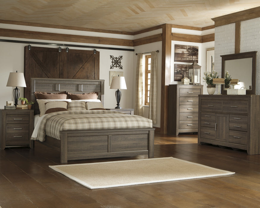 Juararo Dark Brown Panel Bedroom Set