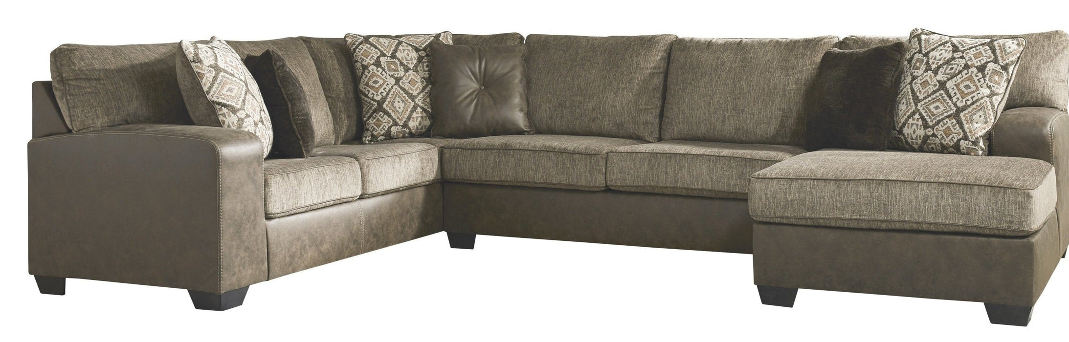 Abalone Chocolate RAF Sectional - Lara Furniture