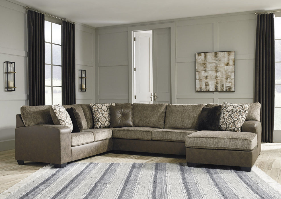 Abalone Chocolate RAF Sectional - Lara Furniture