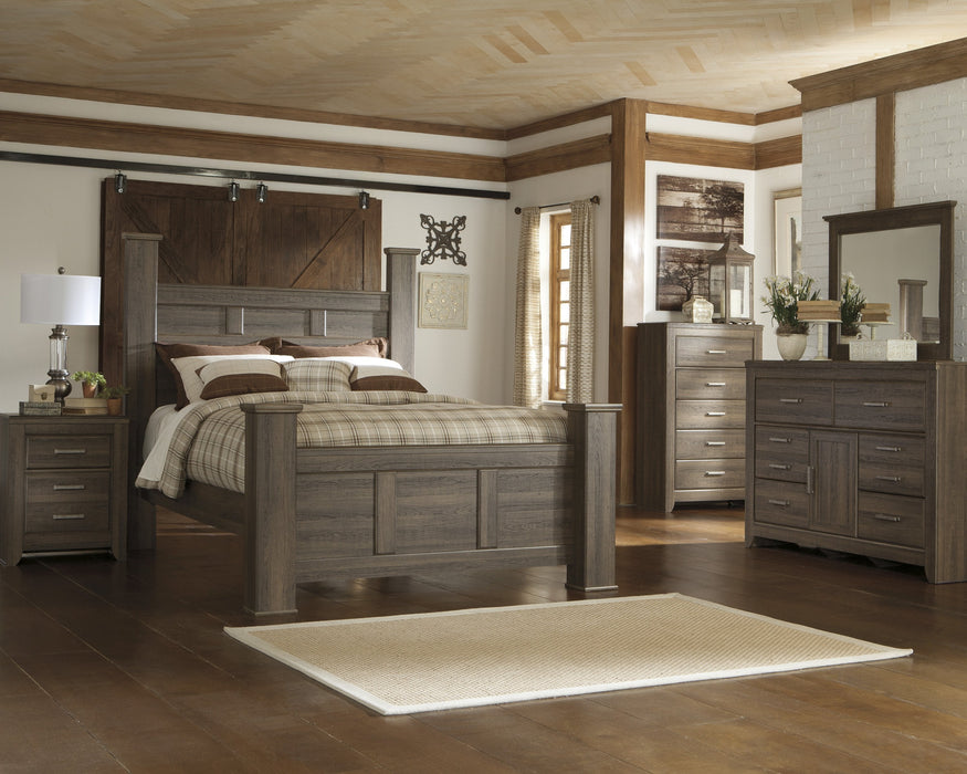 Juararo Dark Brown Poster Bedroom Set