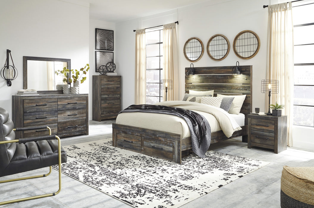 Drystan Brown Footboard Storage Bedroom Set