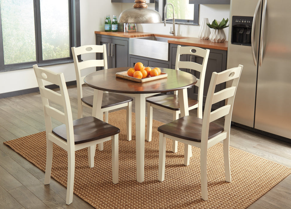 Woodanville Cream-Brown Drop Leaf Dinette Set